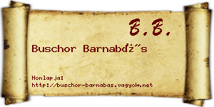 Buschor Barnabás névjegykártya